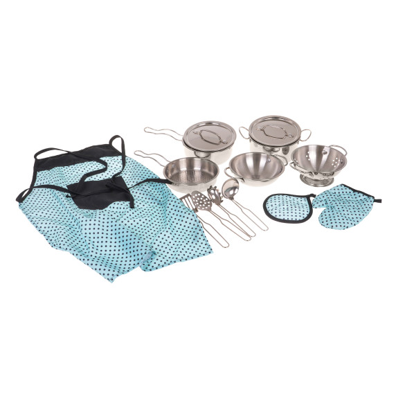 Vesela pentru copii - Inlea4Fun SUIT KITCHEN-  metalică din 13 elemente