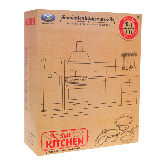 Vesela pentru copii - Inlea4Fun SUIT KITCHEN-  metalică din 13 elemente