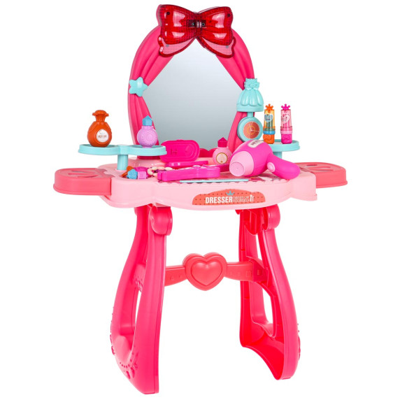 Hercegnős fésülködőasztal 30 darabos Inlea4Fun MAKE-UP DESK - Rózsaszín