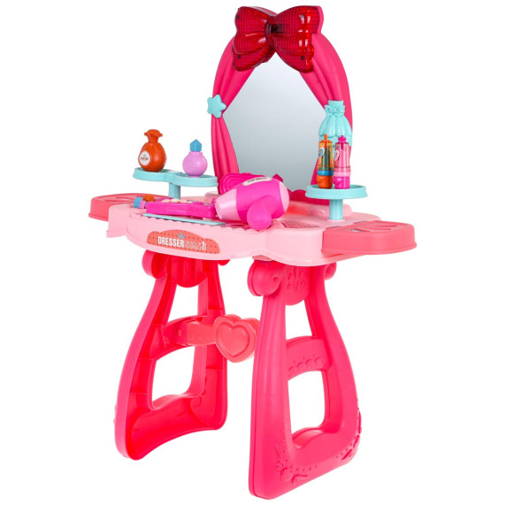 Hercegnős fésülködőasztal 30 darabos Inlea4Fun MAKE-UP DESK - Rózsaszín