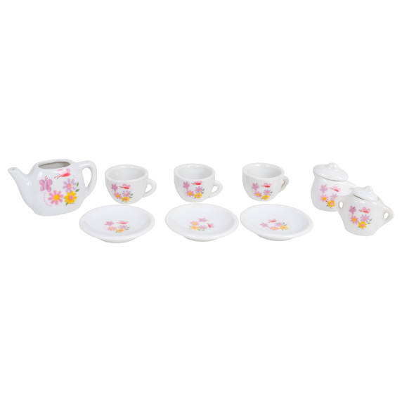 Játék kerámia teáskészlet 11 darabos TEA SET Time for tea - Virágmintás