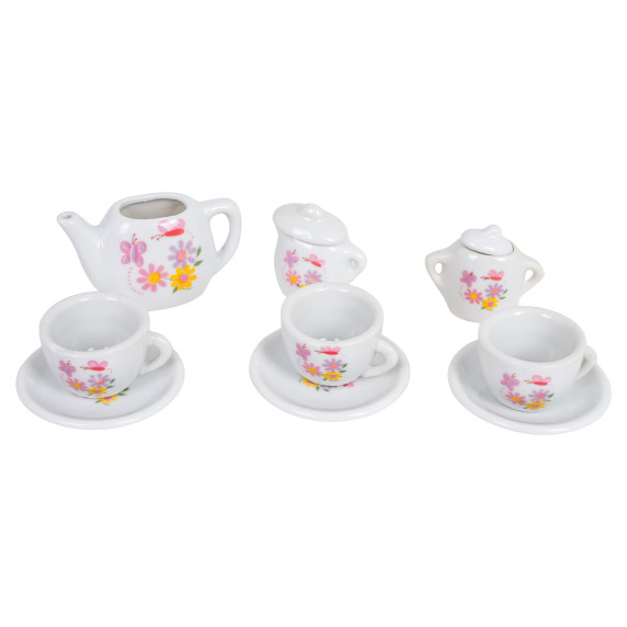 Játék kerámia teáskészlet 11 darabos TEA SET Time for tea - Virágmintás