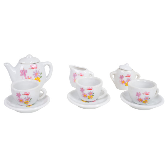Játék kerámia teáskészlet 11 darabos TEA SET Time for tea - Virágmintás