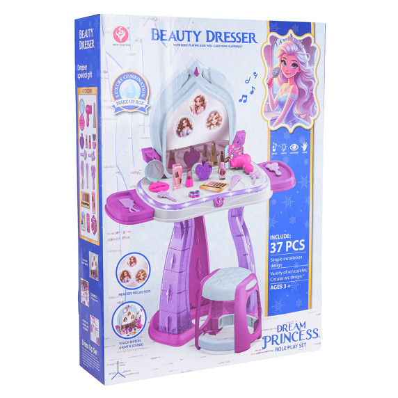 Interaktívny toaletný stolík s príslušenstvom 37 prvkov BEAUTY DRESSER Dream Princess