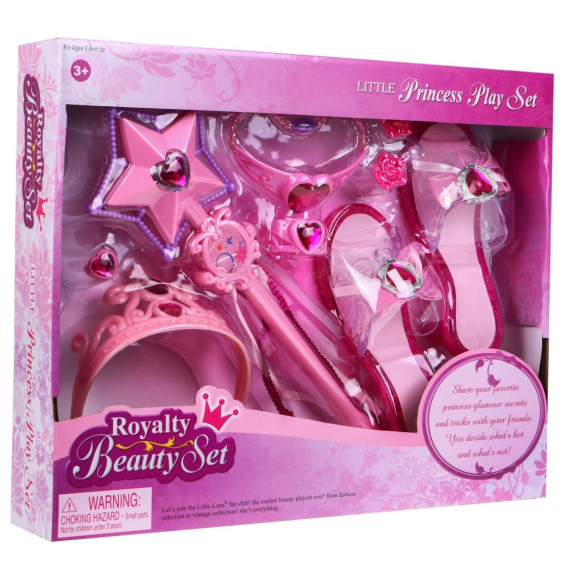 Set de accesorii pentru o mică prințesă -  Inlea4Fun ROYALTY BEAUTY SET - roz