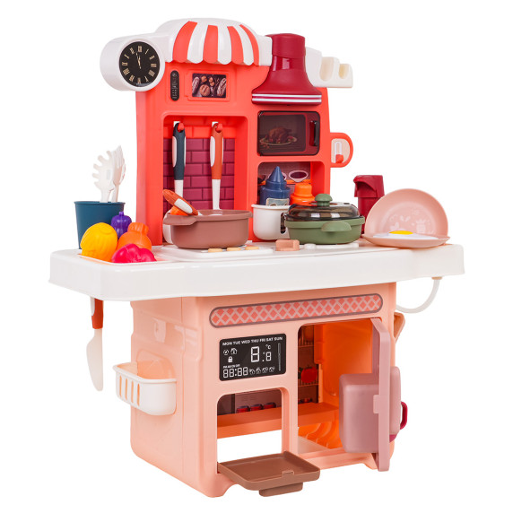 Bucătărie interactivă cu accesorii LITTLE CHEF Cooking Fun – roz