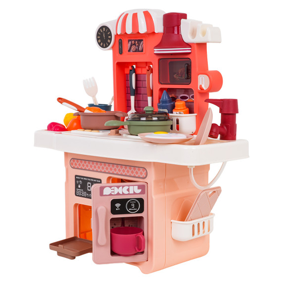 Bucătărie interactivă cu accesorii LITTLE CHEF Cooking Fun – roz