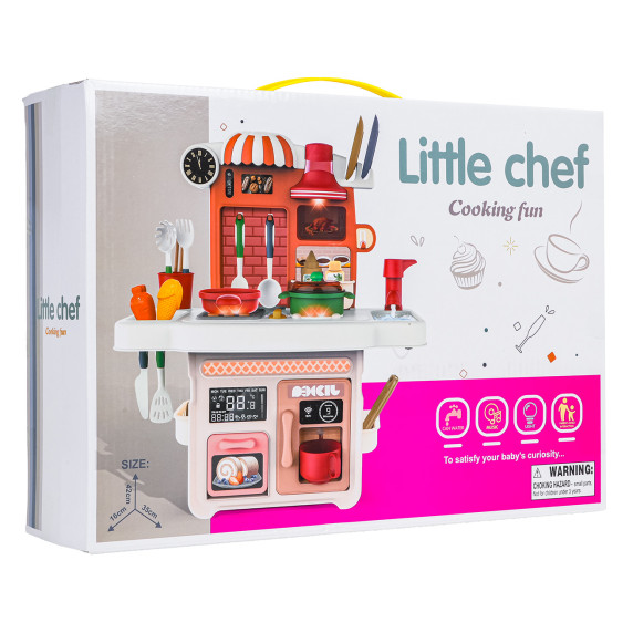 Bucătărie interactivă cu accesorii LITTLE CHEF Cooking Fun – verde