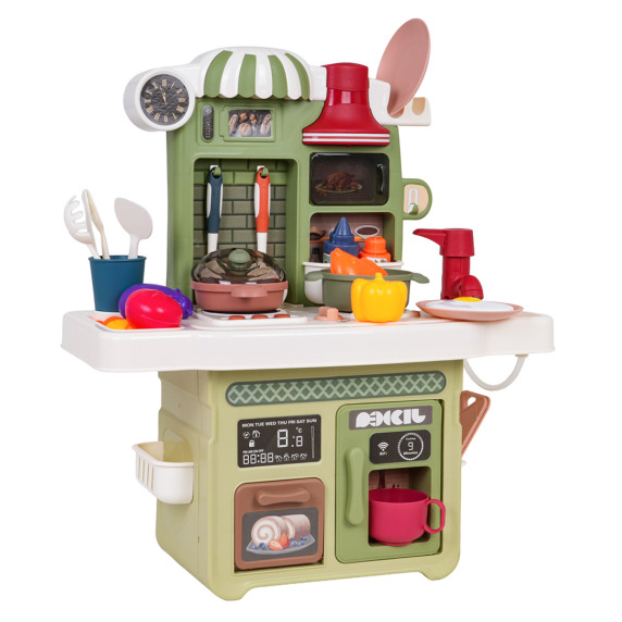 Bucătărie interactivă cu accesorii LITTLE CHEF Cooking Fun – verde