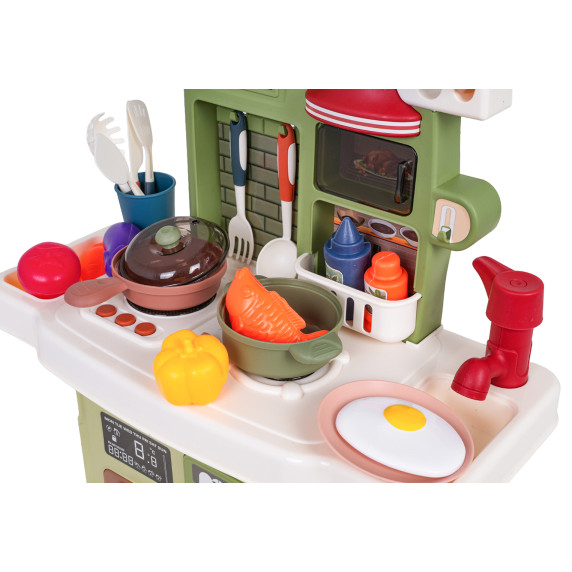 Bucătărie interactivă cu accesorii LITTLE CHEF Cooking Fun – verde