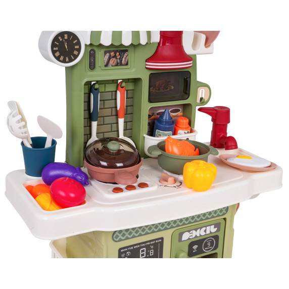 Bucătărie interactivă cu accesorii LITTLE CHEF Cooking Fun – verde
