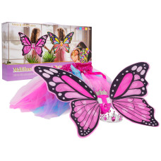 Interaktív pillangószárnyak szivárványos ruhával és koronával BUTTERFLY WINGS - 