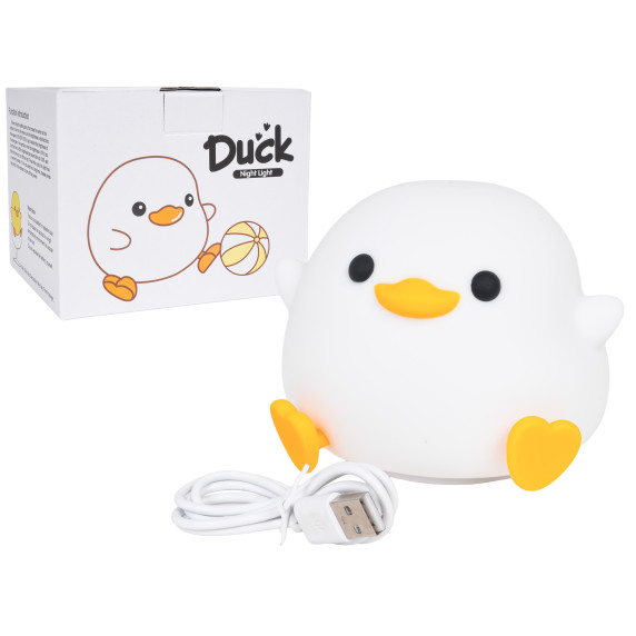 Lampa de noapte din silicon – DUCK NIGHT LIGHT – rățușcă albă