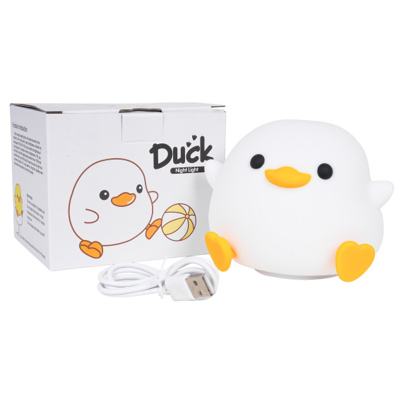 Lampa de noapte din silicon – DUCK NIGHT LIGHT – rățușcă albă