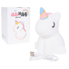 Lampa de noapte din silicon – unicorn alb - 