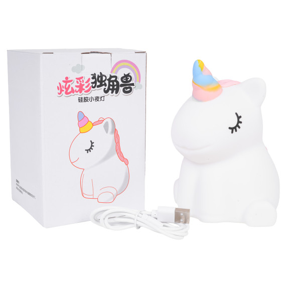 Lampa de noapte din silicon – unicorn alb