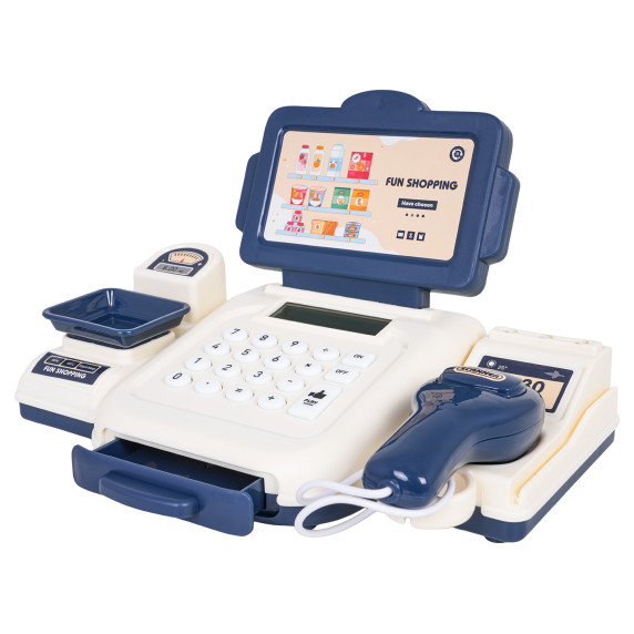 Interaktív pénztárgép kiegészítőkkel  CASH REGISTER - kék-fehér