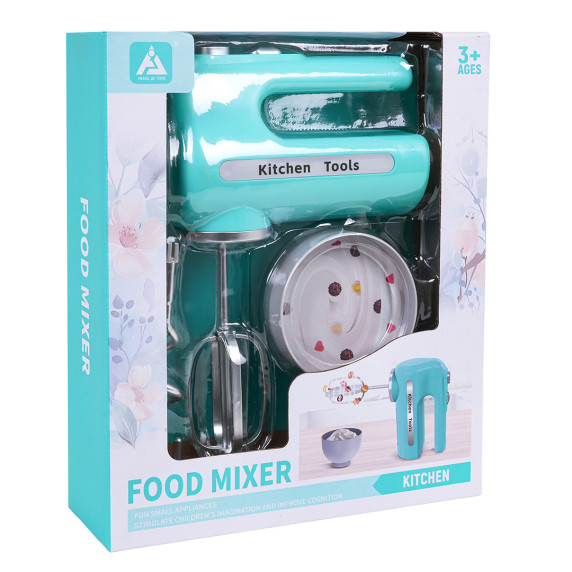 Mixer interactiv cu teluri și bol -  FOOD MIXER - albastru
