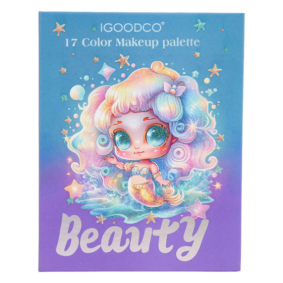 Sada na líčenie s morskou pannou 17 farieb BEAUTY - modrá