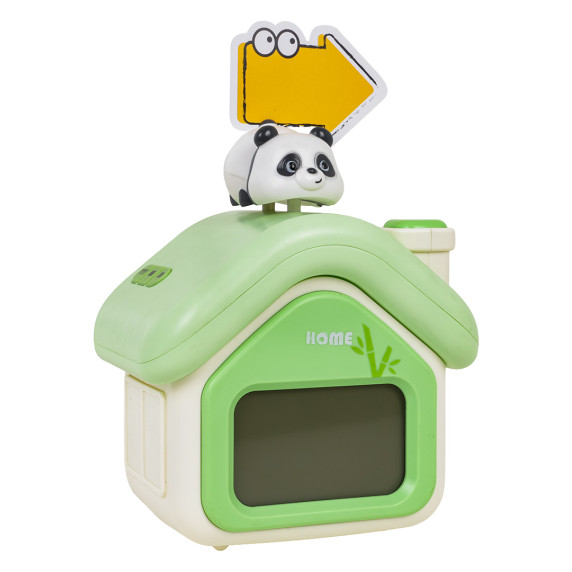 Ceas cu alarmă – căsuță verde cu panda – Inlea4Fun CLOCK PANDA
