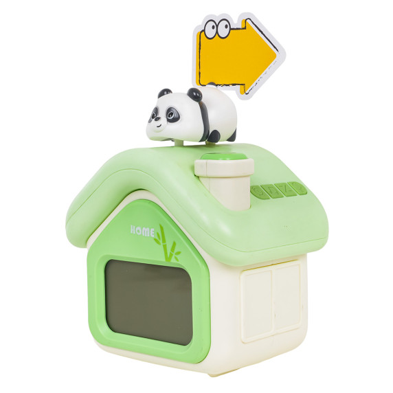 Ceas cu alarmă – căsuță verde cu panda – Inlea4Fun CLOCK PANDA