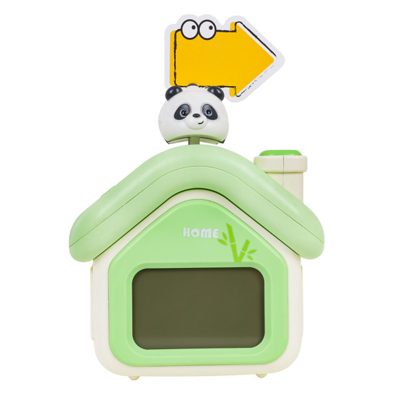 Ceas cu alarmă – căsuță verde cu panda – Inlea4Fun CLOCK PANDA