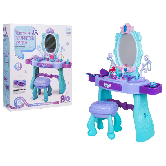 Interaktívny detský toaletný stolík s doplnkami PRINCESS DRESSING TABLE