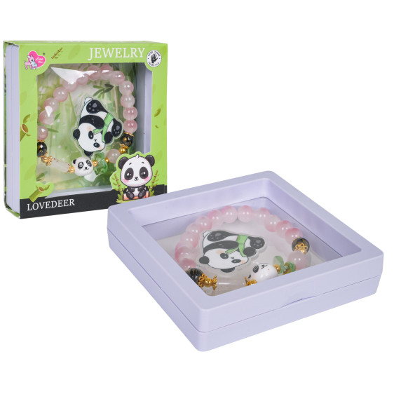 Brățară din mărgele Panda LOVEDEER – roz