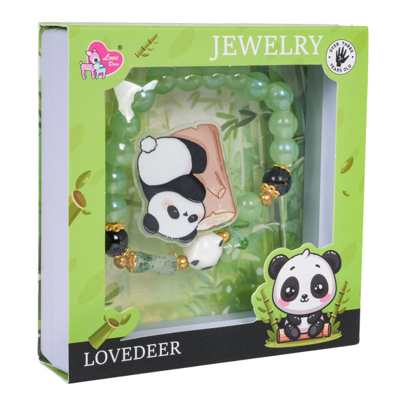 Brățară din mărgele Panda LOVEDEER – verde