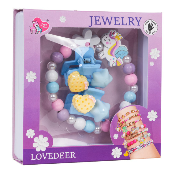 Set de bijuterii LOVEDEER Jewelry Unicorn - Flori albe
