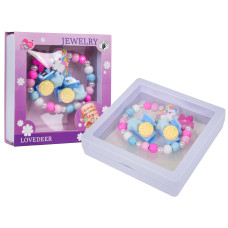 Set de bijuterii LOVEDEER Jewelry Unicorn - Floare roz - 