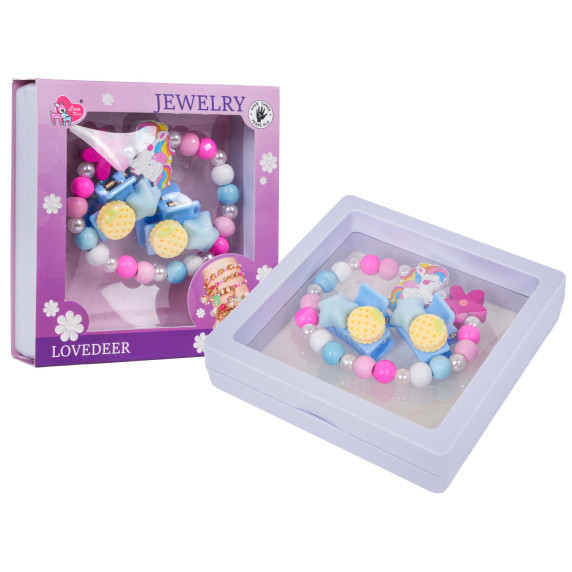 Set de bijuterii LOVEDEER Jewelry Unicorn - Floare roz