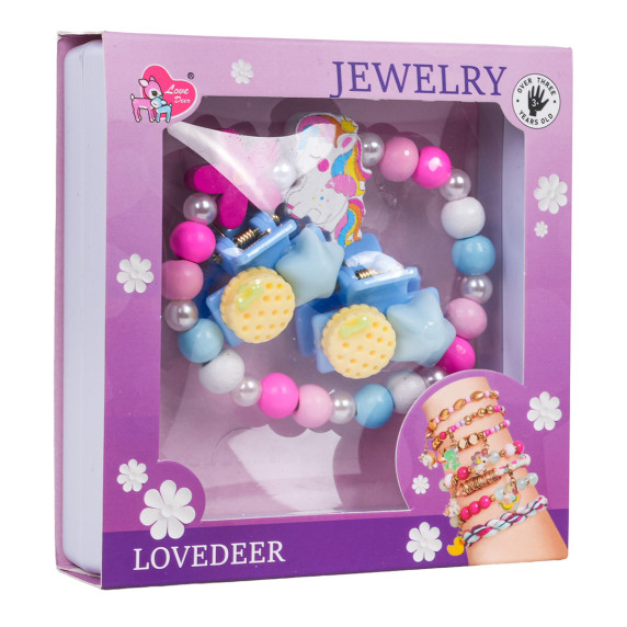 Set de bijuterii LOVEDEER Jewelry Unicorn - Floare roz