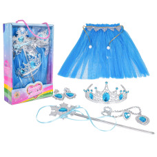 Set prințesă – costum și accesorii strălucitoare în nuanță albastră - 