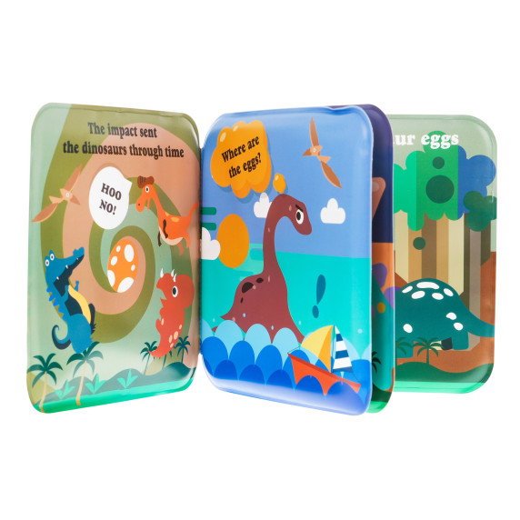 Set 5 marionete pentru degete + carte cu dinozauri pentru copii -  Inlea4Fun FINGER PUPPET