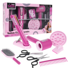 Játék fodrász készlet kiegészítökkel Inlea4Fun SALON EQUIPMENTS - Rózsaszín - 