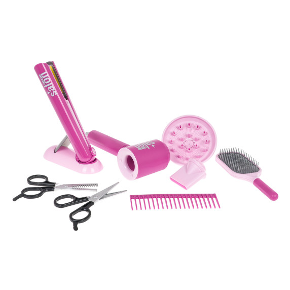 Játék fodrász készlet kiegészítökkel Inlea4Fun SALON EQUIPMENTS - Rózsaszín