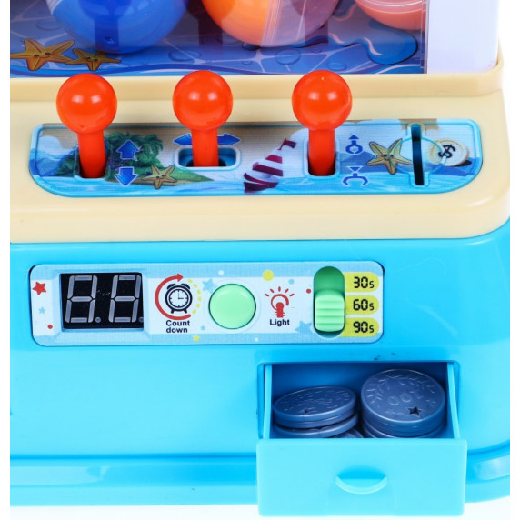 Mașină cu prindere pentru copii 3+ Joc Arcade Captură minge + Panou de control + 10 bile + 12 jetoane