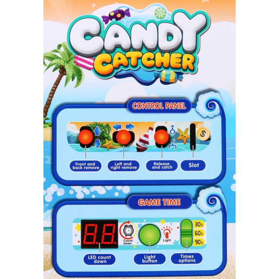 Mașină cu prindere pentru copii 3+ Joc Arcade Captură minge + Panou de control + 10 bile + 12 jetoane