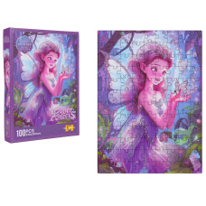 Detské puzzle 100 dielikov PAULI GLITTER PRINCESS - fialová víla - 