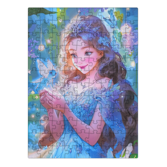 Detské puzzle 100 dielikov LORINA GLITTER PRINCESS - modrá víla
