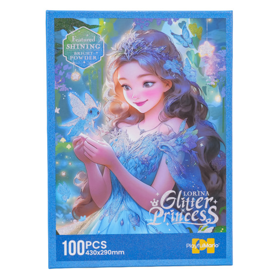 Detské puzzle 100 dielikov LORINA GLITTER PRINCESS - modrá víla