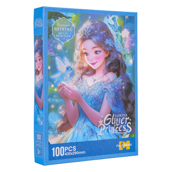 Detské puzzle 100 dielikov LORINA GLITTER PRINCESS - modrá víla