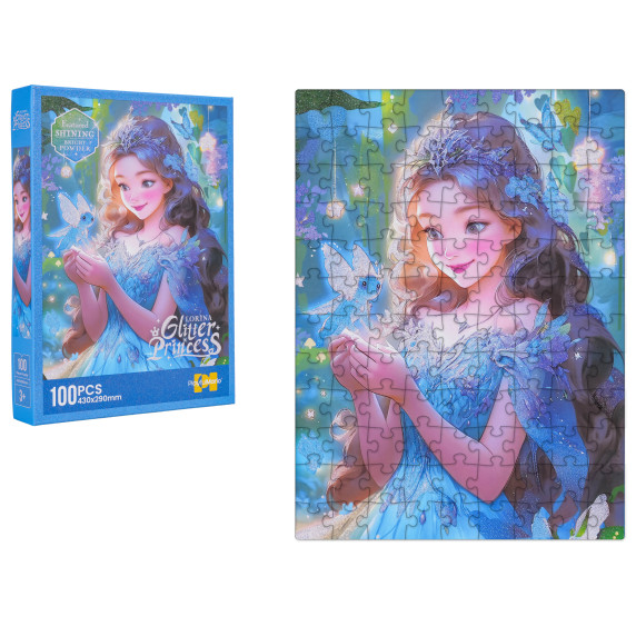 Detské puzzle 100 dielikov LORINA GLITTER PRINCESS - modrá víla