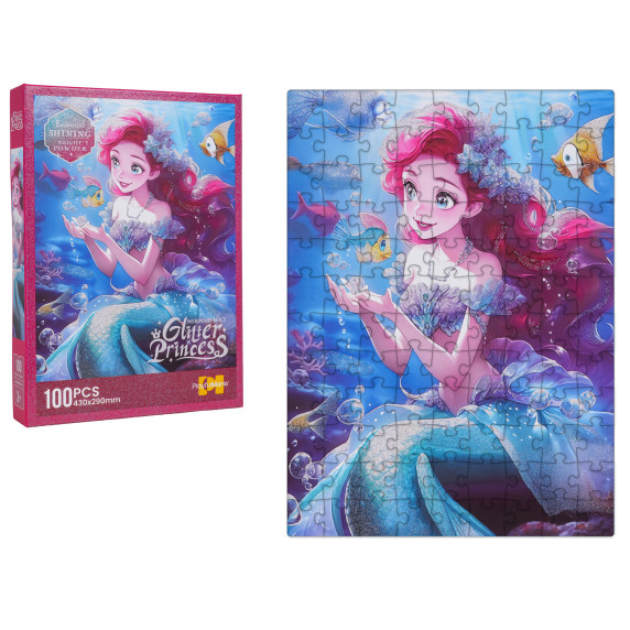 Detské puzzle 100 dielikov MERMAID ALICE GLITTER PRINCESS - morská panna