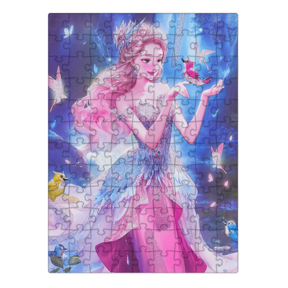 Detské puzzle 100 dielikov LINA ARLO GLITTER PRINCESS - ružová princezná