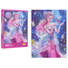 Detské puzzle 100 dielikov LINA ARLO GLITTER PRINCESS - ružová princezná - 