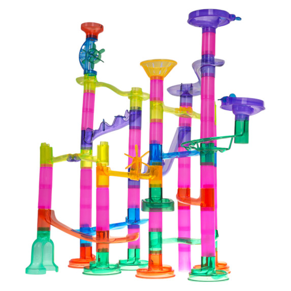 Műanyag golyópálya 105 darabos Inlea4Fun MARBLE RUN