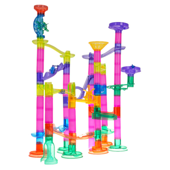 Műanyag golyópálya 105 darabos Inlea4Fun MARBLE RUN