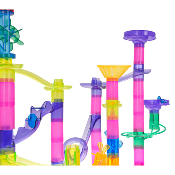 Jucărie interactivă,  pistă de minge  - Inlea4Fun MARBLE RUN105 bucati,